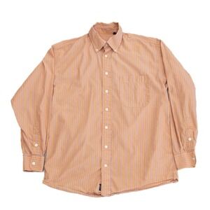 Burberry London Men's‎ Orange Striped Button-Down Shirt M  – 100% Cotton